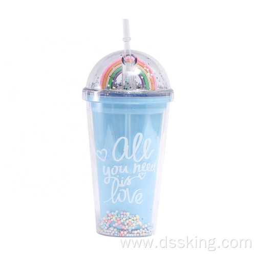 Rainbow Bubble reusable plastic cup